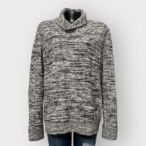 Express NEW Mens Popover Shawl Collar Sweater sz L Twee Preppy Gray Long Sleeve